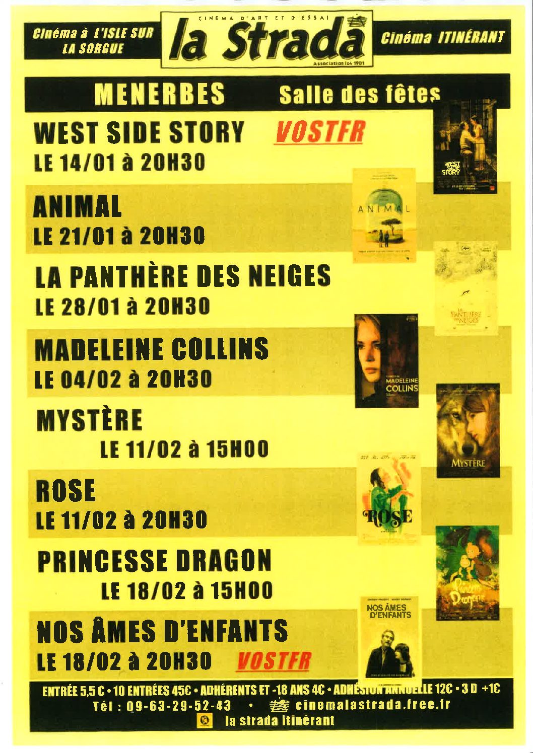 Programme cinéma La Strada