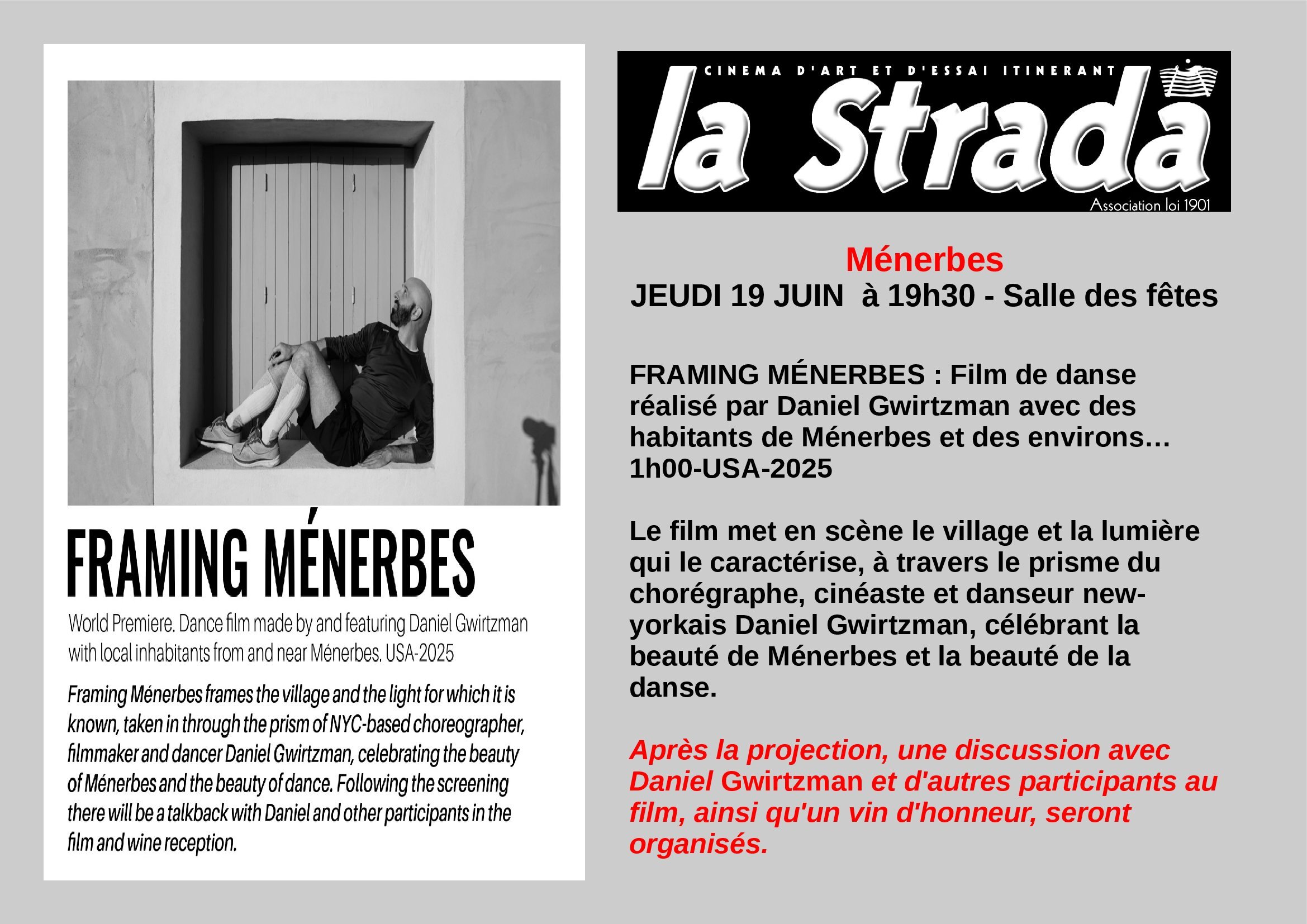 Cinéma La Strada "Framing Ménerbes"