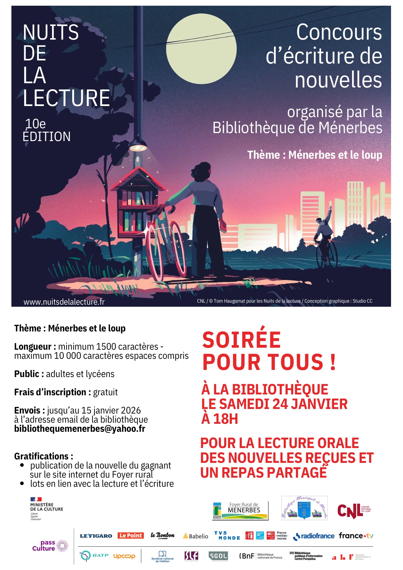 Concours de nouvelles organisé par la bibliothèque de Ménerbes